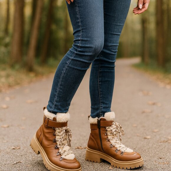 Circus by Sam Edelman Gretchen Hiker Boots (Dark Golden Caramel) Womens Size 12M - Picture 1 of 8